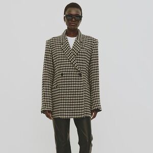 Anine Bing Kaia Blazer Houndstooth Size XS